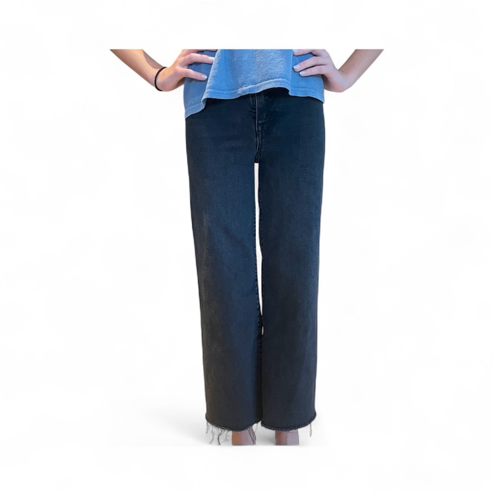 Zara Kids Black Wide Leg Jeans Girls Sz 10